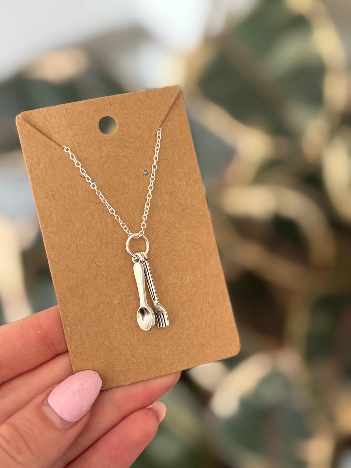 Mini cutlery necklace set